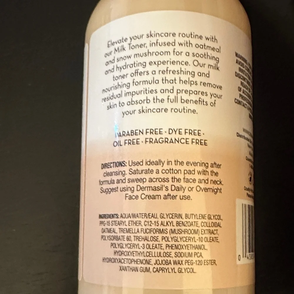 Dermasil Oatmeal Milk Toner Facial Cleanser & Restorative Face Serum Set Bundle - Picture 2 of 5